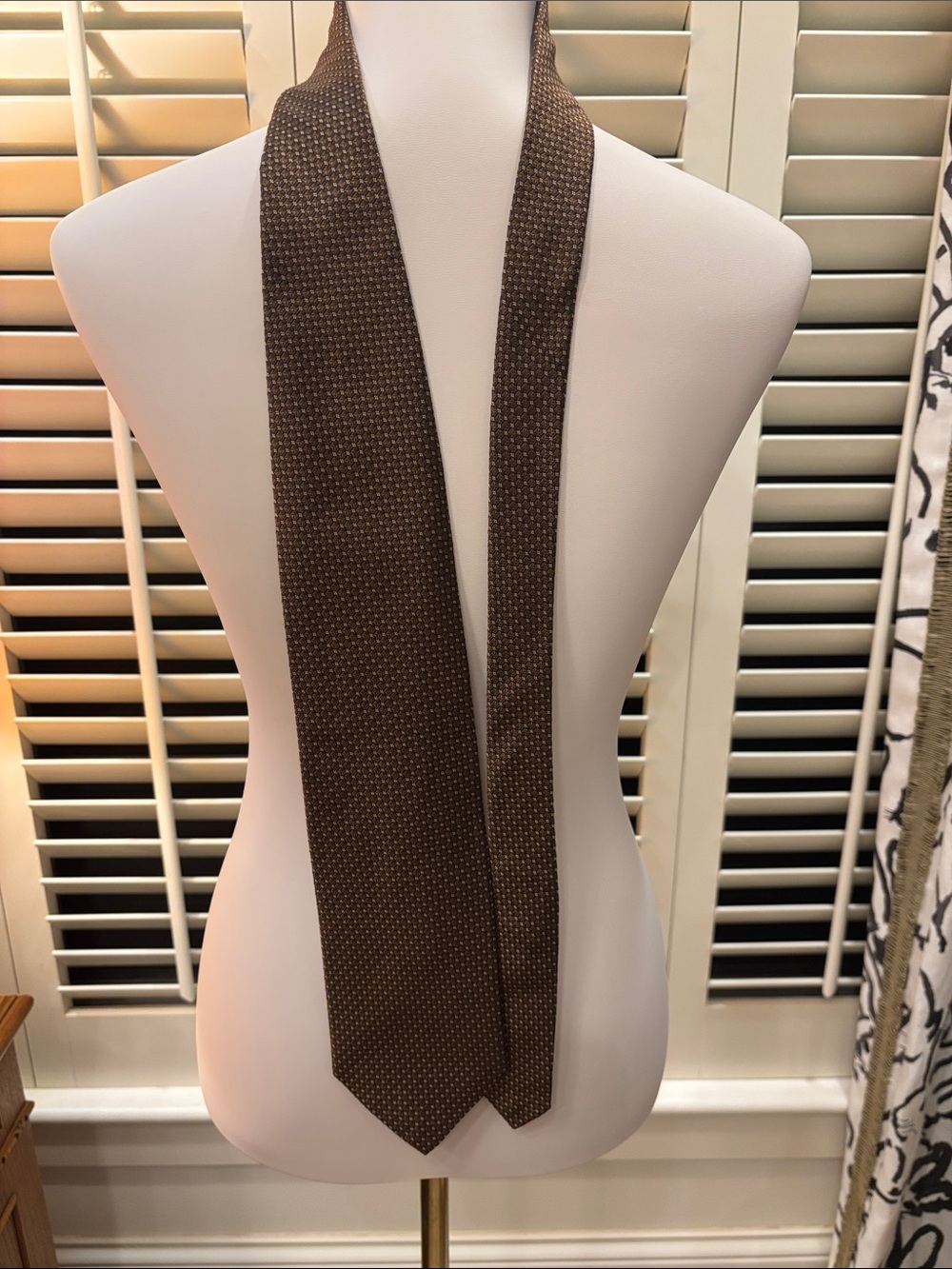 Brown Microdot Men's Tie - Classic Formal Accessory